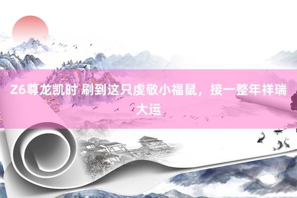 Z6尊龙凯时 刷到这只虔敬小福鼠，接一整年祥瑞大运