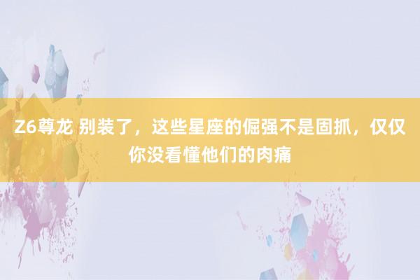 Z6尊龙 别装了，这些星座的倔强不是固抓，仅仅你没看懂他们的肉痛