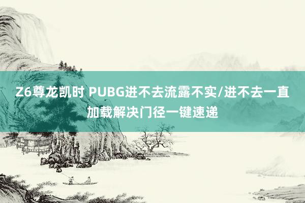 Z6尊龙凯时 PUBG进不去流露不实/进不去一直加载解决门径一键速递