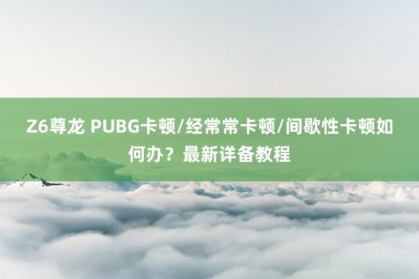 Z6尊龙 PUBG卡顿/经常常卡顿/间歇性卡顿如何办？最新详备教程