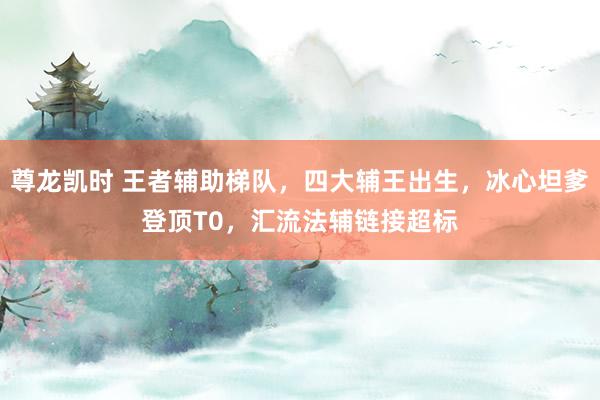 尊龙凯时 王者辅助梯队，四大辅王出生，冰心坦爹登顶T0，汇流法辅链接超标