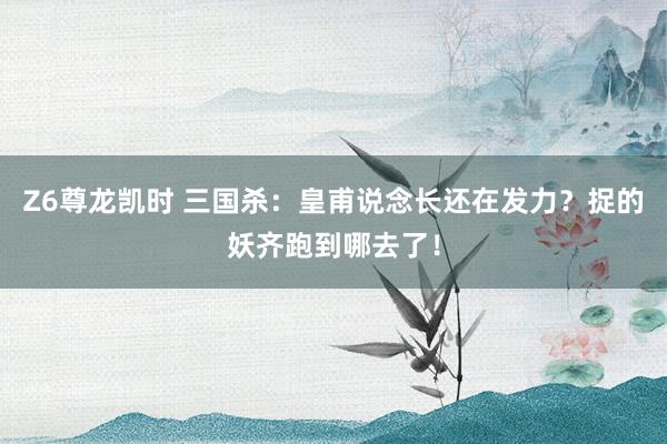 Z6尊龙凯时 三国杀：皇甫说念长还在发力？捉的妖齐跑到哪去了！