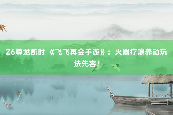 Z6尊龙凯时 《飞飞再会手游》：火器疗赡养动玩法先容！
