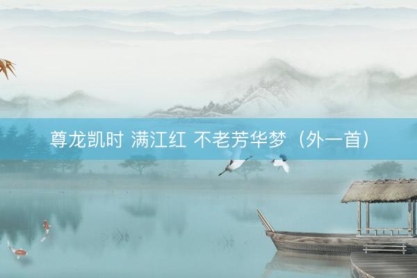 尊龙凯时 满江红 不老芳华梦（外一首）