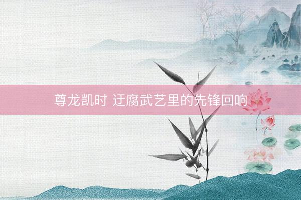 尊龙凯时 迂腐武艺里的先锋回响