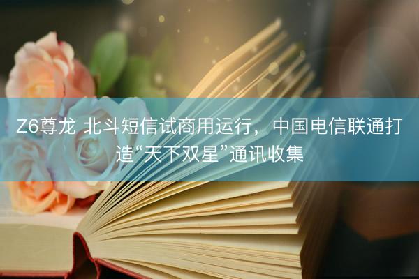 Z6尊龙 北斗短信试商用运行，中国电信联通打造“天下双星”通讯收集