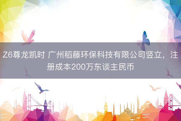 Z6尊龙凯时 广州稻藤环保科技有限公司竖立，注册成本200万东谈主民币