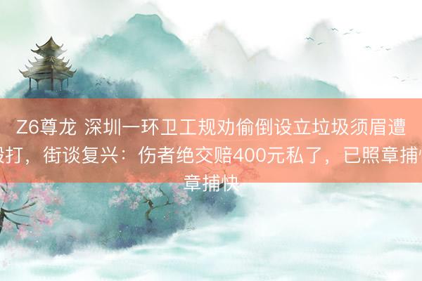 Z6尊龙 深圳一环卫工规劝偷倒设立垃圾须眉遭殴打，街谈复兴：伤者绝交赔400元私了，已照章捕快